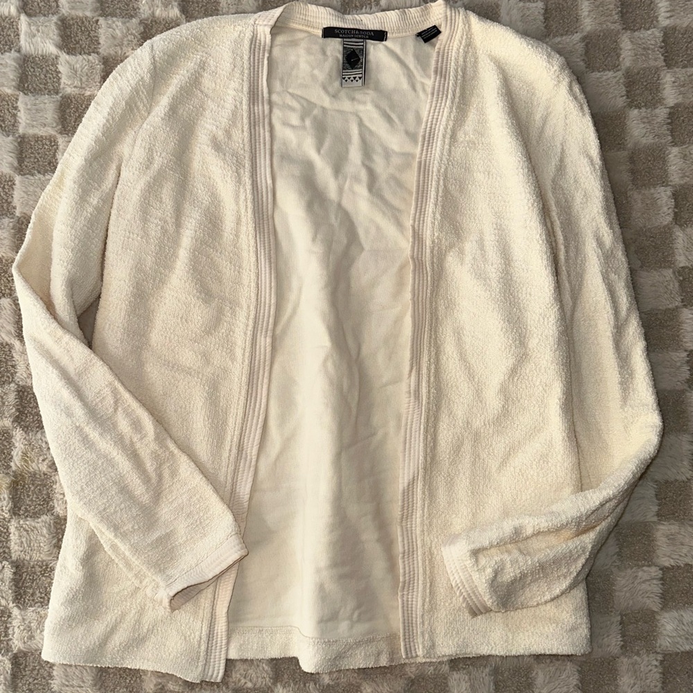 Scotch & Soda Cream Knitwear cardigan